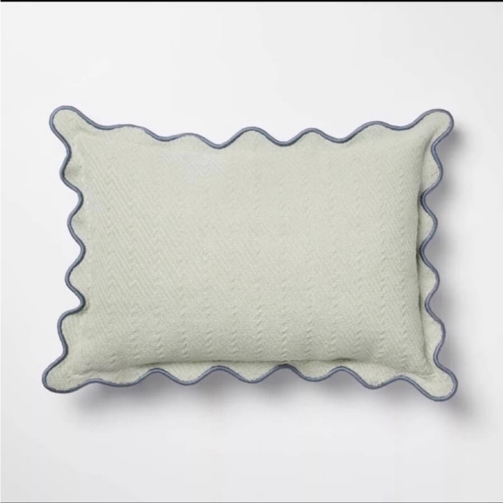 Lumbar Textured Easter Herring Bone Pillow Green Mirage - Threshold Studio McGee